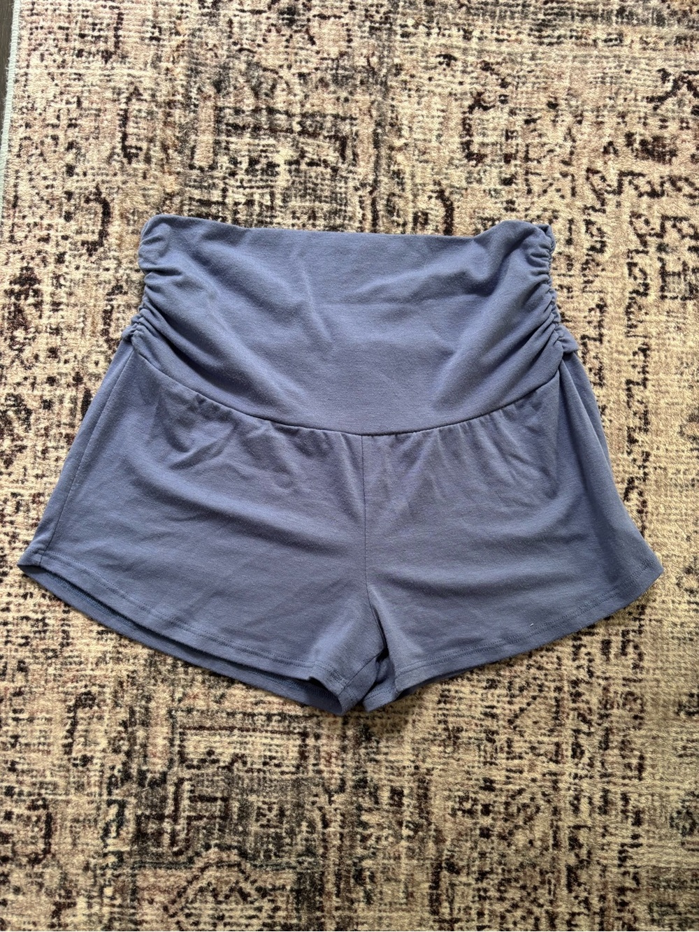 Pink Blush ruched side Maternity lounge shorts